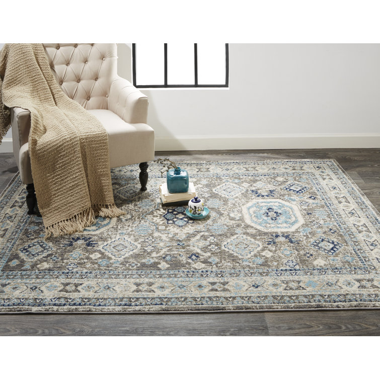 Steelside™ Kade Oriental Blue/Beige Area Rug & Reviews Wayfair Canada